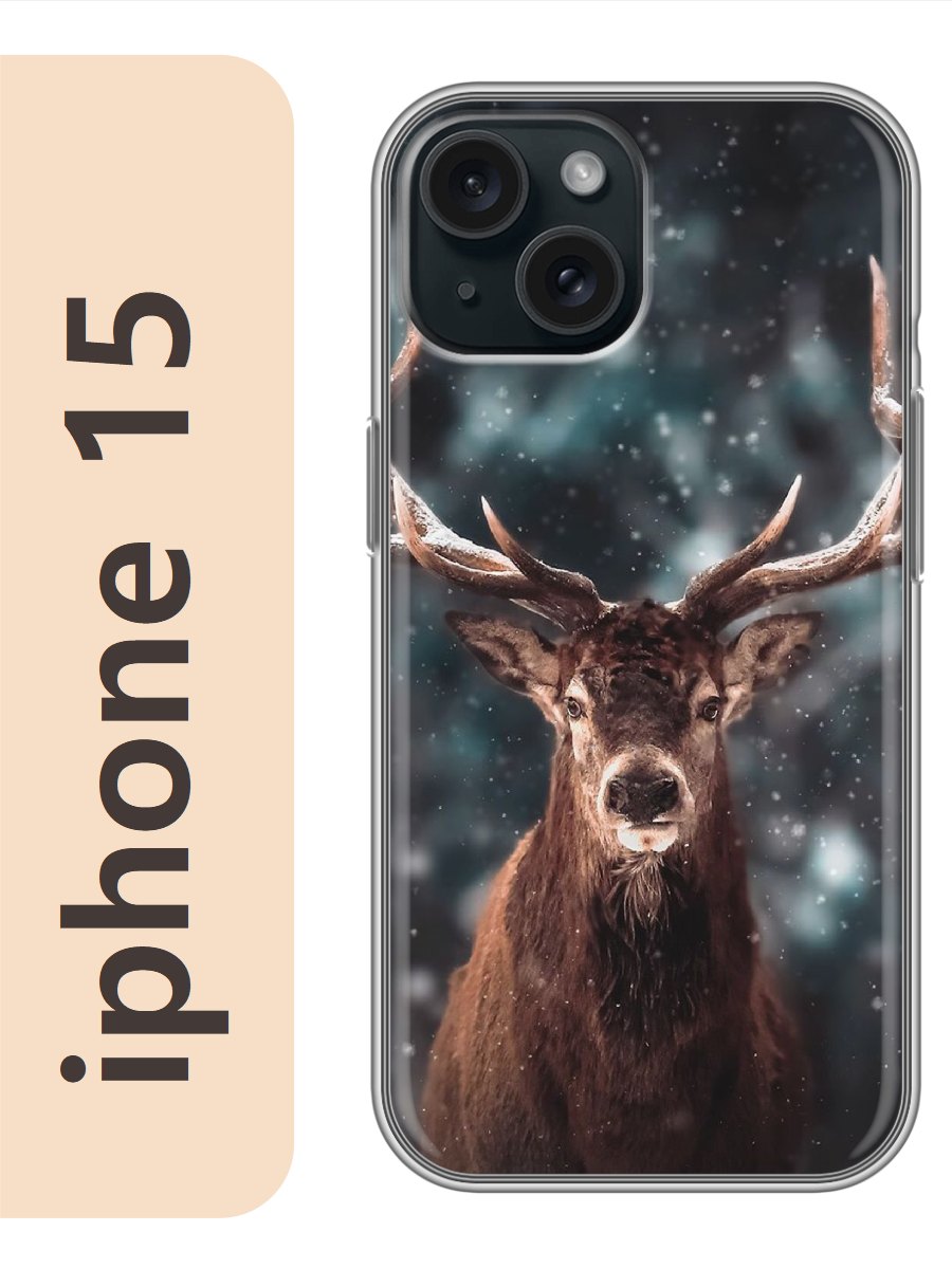 

Чехол на Apple Iphone 15 олень 891, Прозрачный, Iph15zhiv