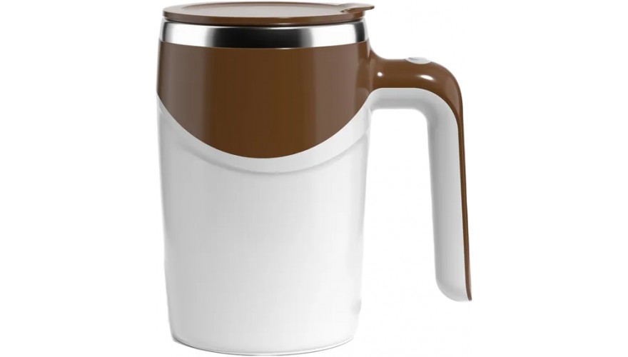 

Саморазмешивающаяся кружка Multi-functional Magnetized Strring Cup 380ml Brown Beige XD-8, Белый;коричневый