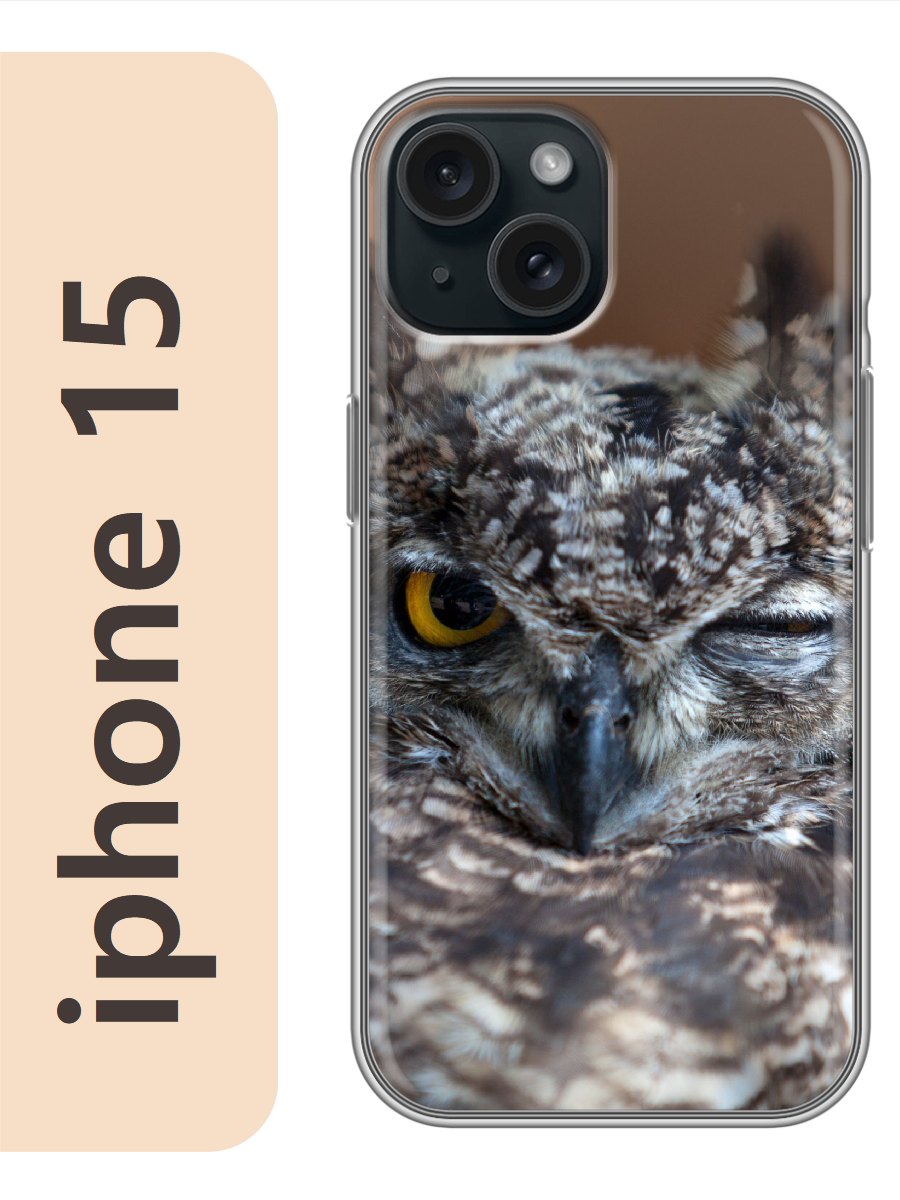 

Чехол на Apple Iphone 15 сова 882, Прозрачный, Iph15zhiv