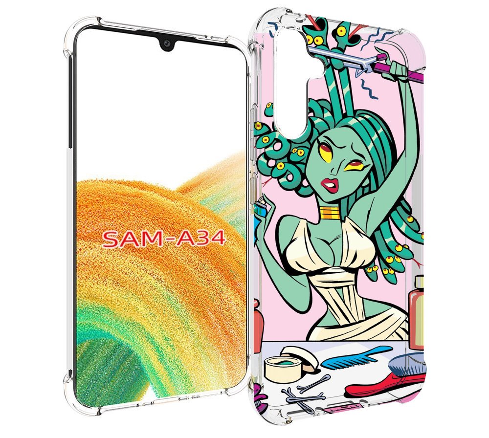 

Чехол MyPads медуза расчесывается женский для Samsung Galaxy A34, Tocco