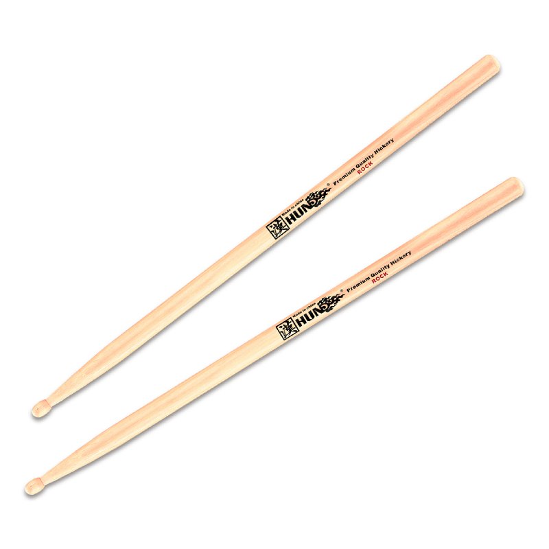 

Барабанные палочки HUN Rock Hickory Series орех деревянный наконечник, HUN Rock Hickory Series