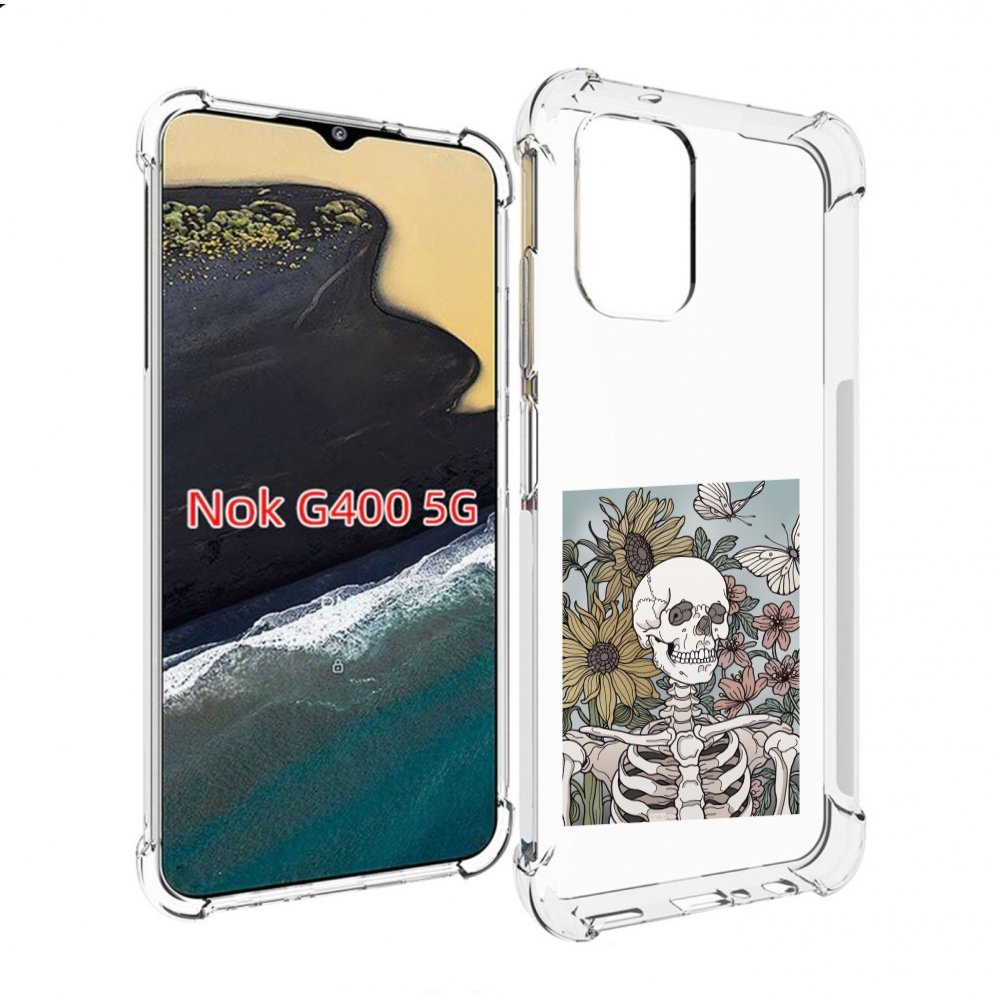 

Чехол MyPads скелетик с подсолнухами для Nokia G400 5G, Прозрачный, Tocco