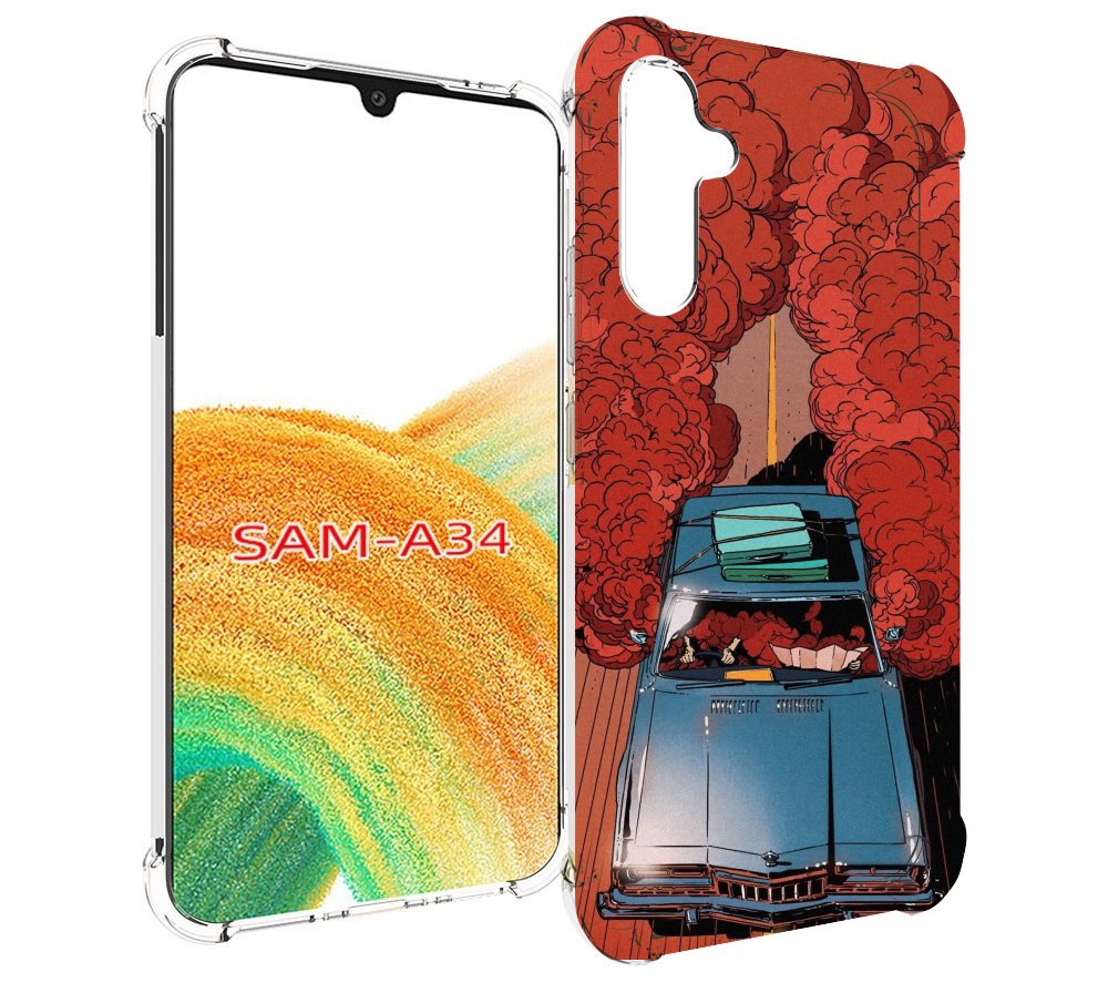 

Чехол MyPads машина мчится с дымком для Samsung Galaxy A34, Tocco