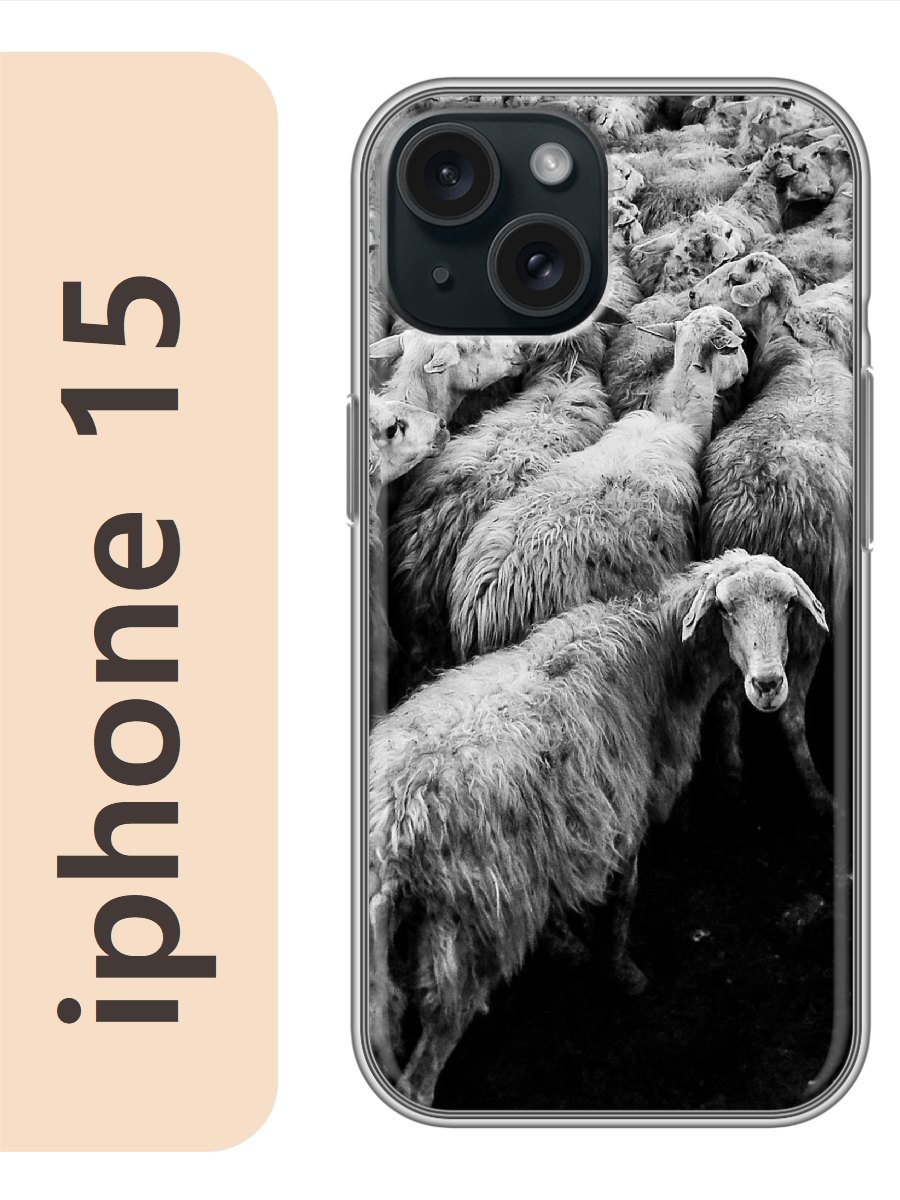 

Чехол на Apple Iphone 15 стадо овец 871, Прозрачный, Iph15zhiv