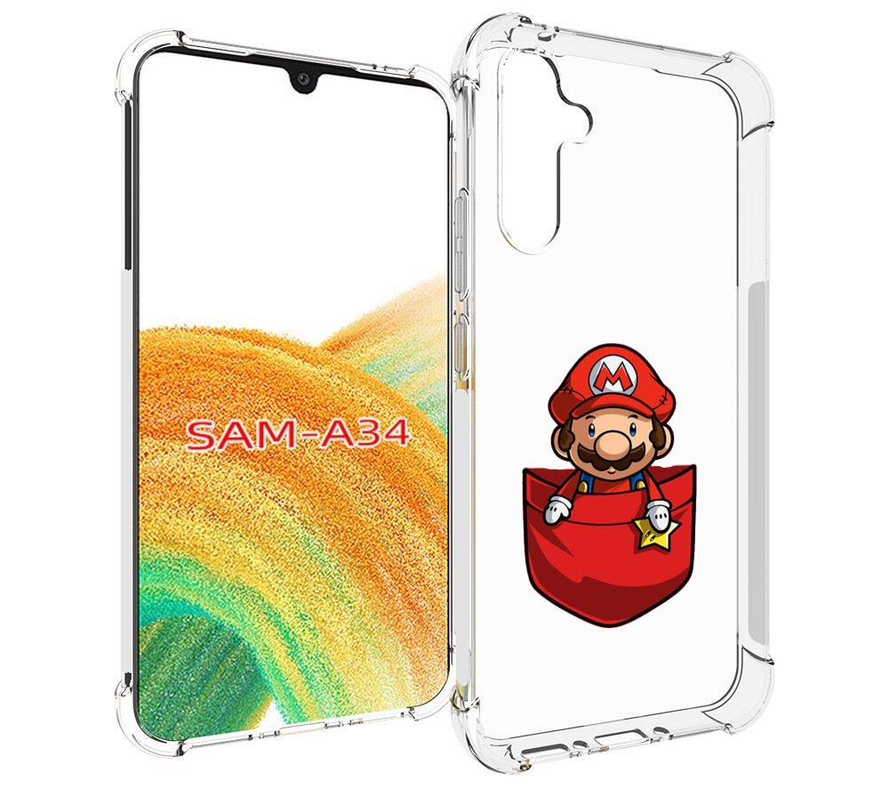 

Чехол MyPads марио в кармашке детский для Samsung Galaxy A34, Tocco