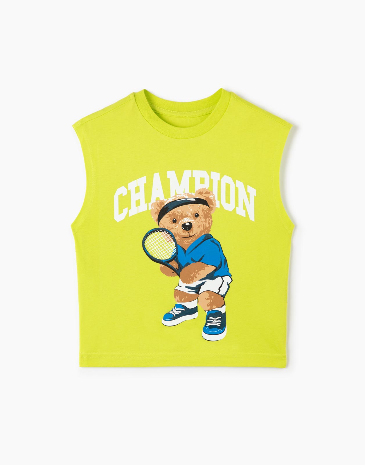 

Зелёная майка с принтом Champion для мальчика 4-5л/110, Зеленый, BTN002284