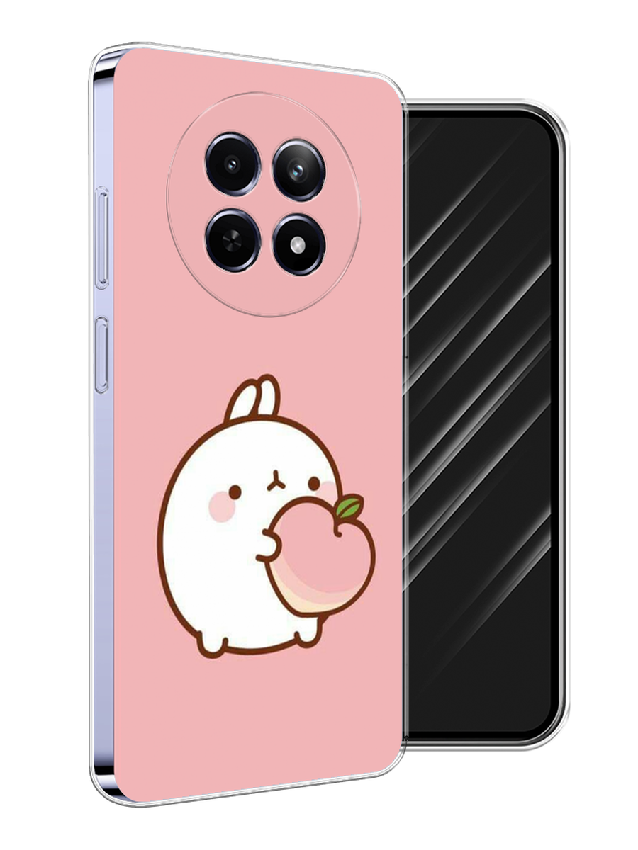 

Чехол Awog на Realme 12 5G "Кролик с персиком", Розовый;бежевый, 2516450-1