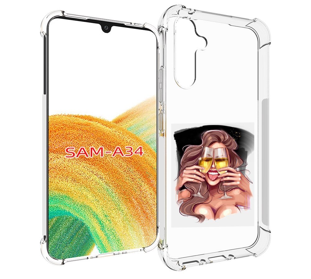 

Чехол MyPads любительница-шампанского-модель женский для Samsung Galaxy A34, Tocco