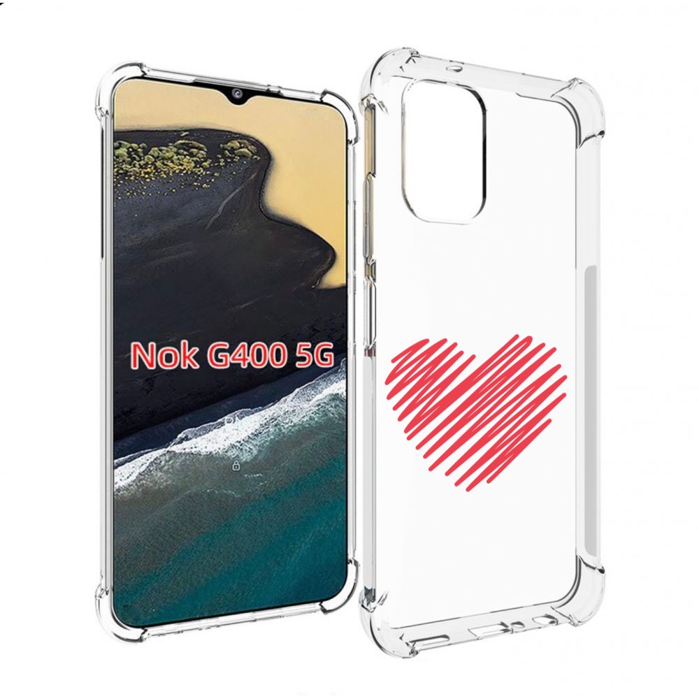 

Чехол MyPads сердечко-одной-линией для Nokia G400 5G, Прозрачный, Tocco
