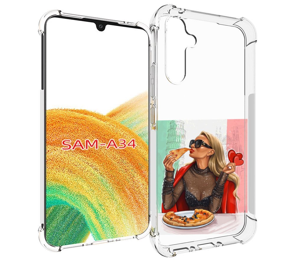 

Чехол MyPads любительница-пиццы женский для Samsung Galaxy A34, Tocco