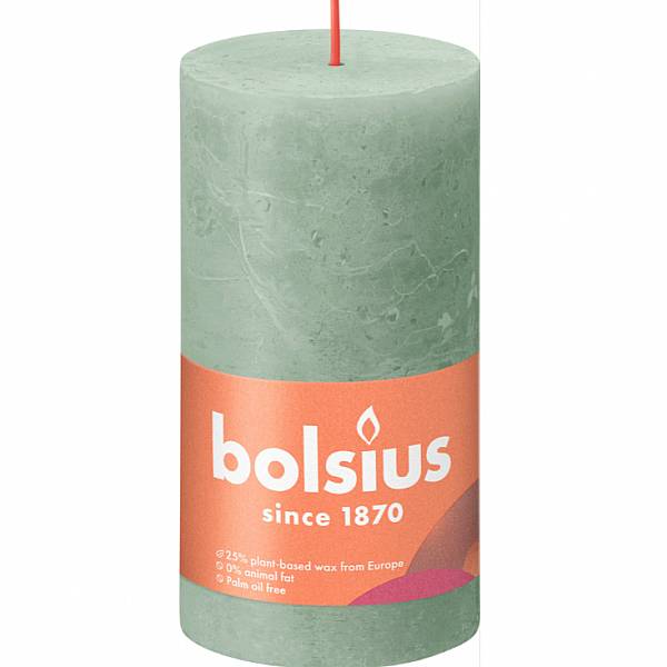 фото Свеча декоративная bolsius rustic shine 13x6,8 см зеленый нефрит