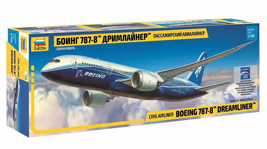 

Сборная модель ZVEZDA Самолёт Боинг 787-8 ДРИМЛАЙНЕР 1/144
