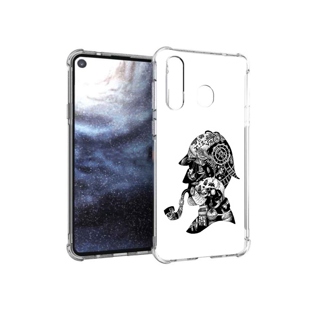 

Чехол MyPads Tocco для Samsung Galaxy A8s мужчина с трубкой абстракция (PT124633.501.488), Прозрачный, Tocco