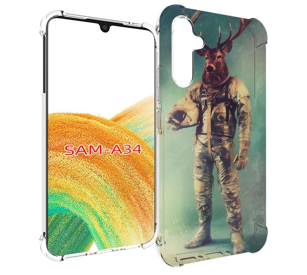 

Чехол MyPads лось космонавт для Samsung Galaxy A34, Tocco