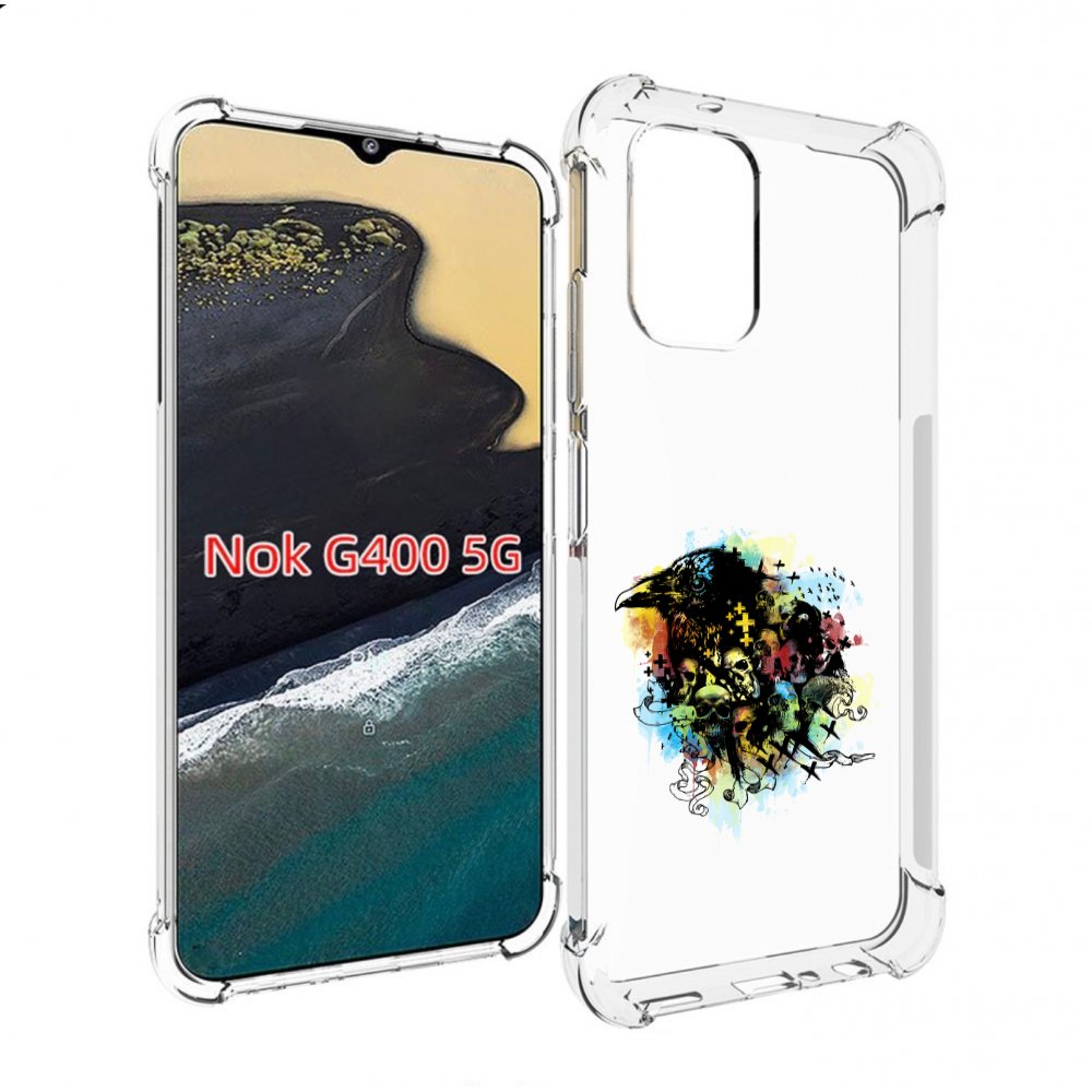 

Чехол MyPads ворон и черепа для Nokia G400 5G, Прозрачный, Tocco