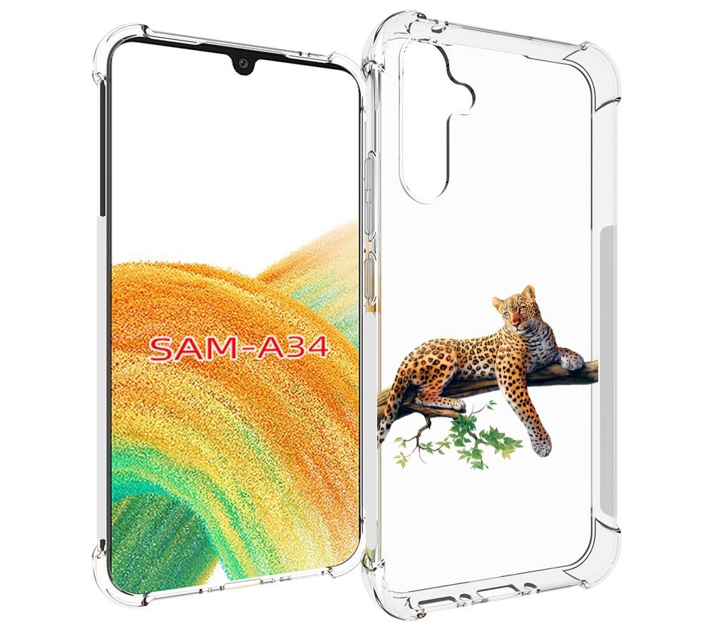 

Чехол MyPads леопард-на-дереве детский для Samsung Galaxy A34, Tocco