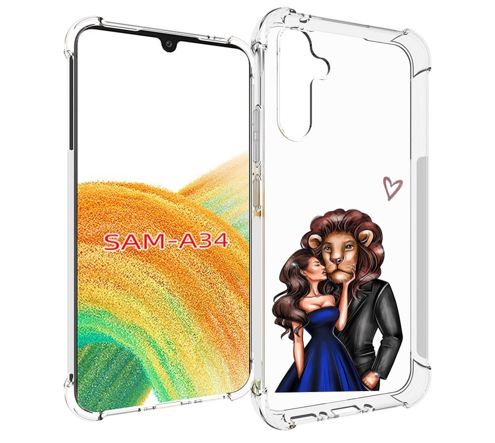 

Чехол MyPads лев-в-смокинге для Samsung Galaxy A34, Tocco