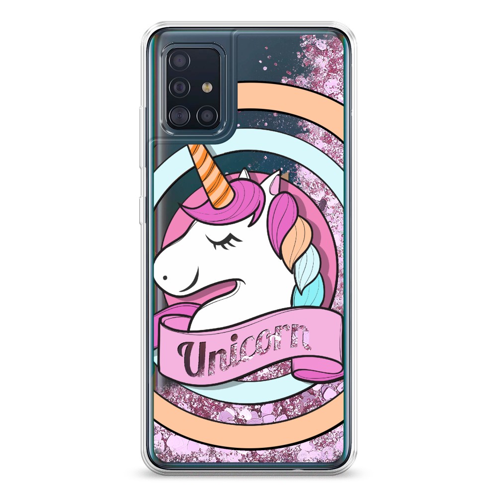 

Жидкий чехол с блестками "Unicorn зефирный" на Samsung Galaxy A51, 28994-1