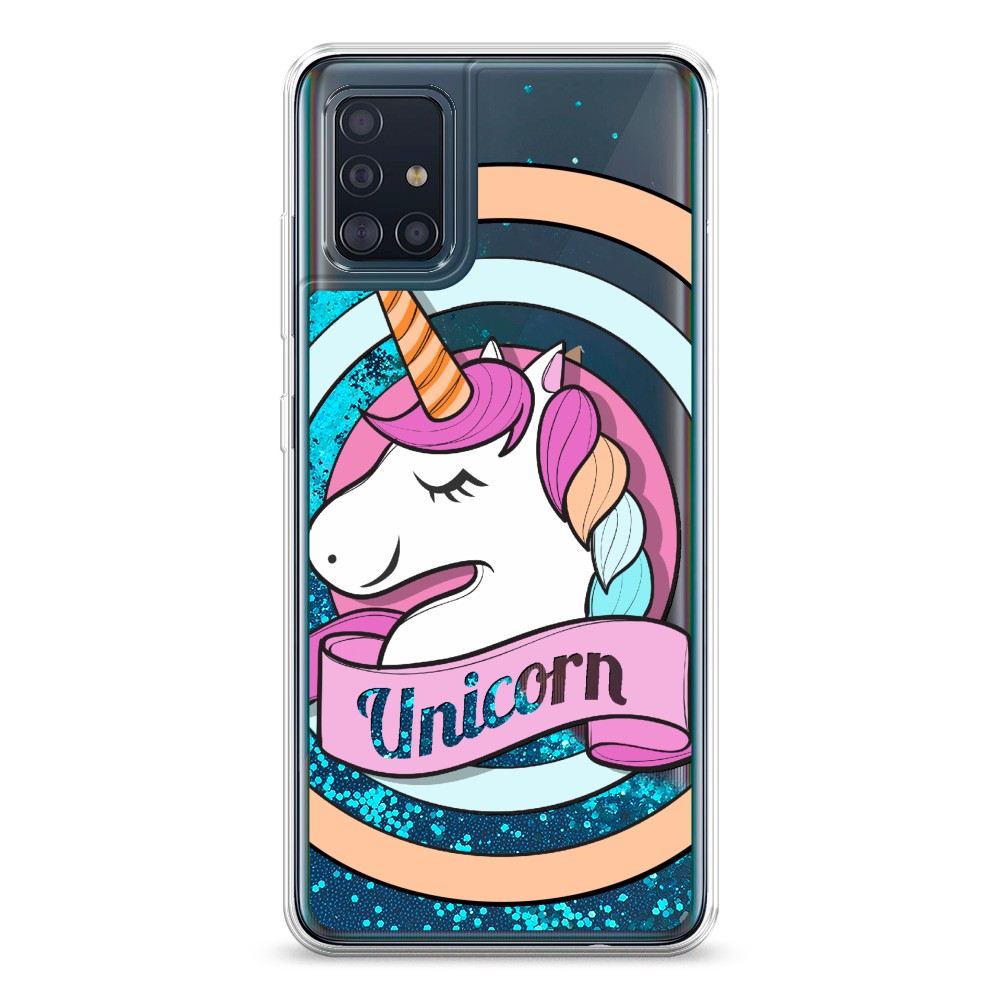 

Жидкий чехол с блестками "Unicorn зефирный" на Samsung Galaxy A51