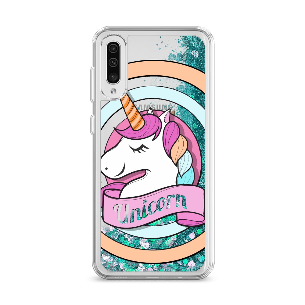 

Жидкий чехол с блестками "Unicorn зефирный" на Samsung Galaxy A50, 27795-1