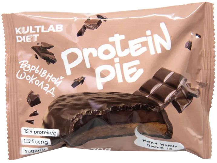 Протеиновое печенье Kultlab Protein Pie Взрывной шоколад, 8 шт по 60 г