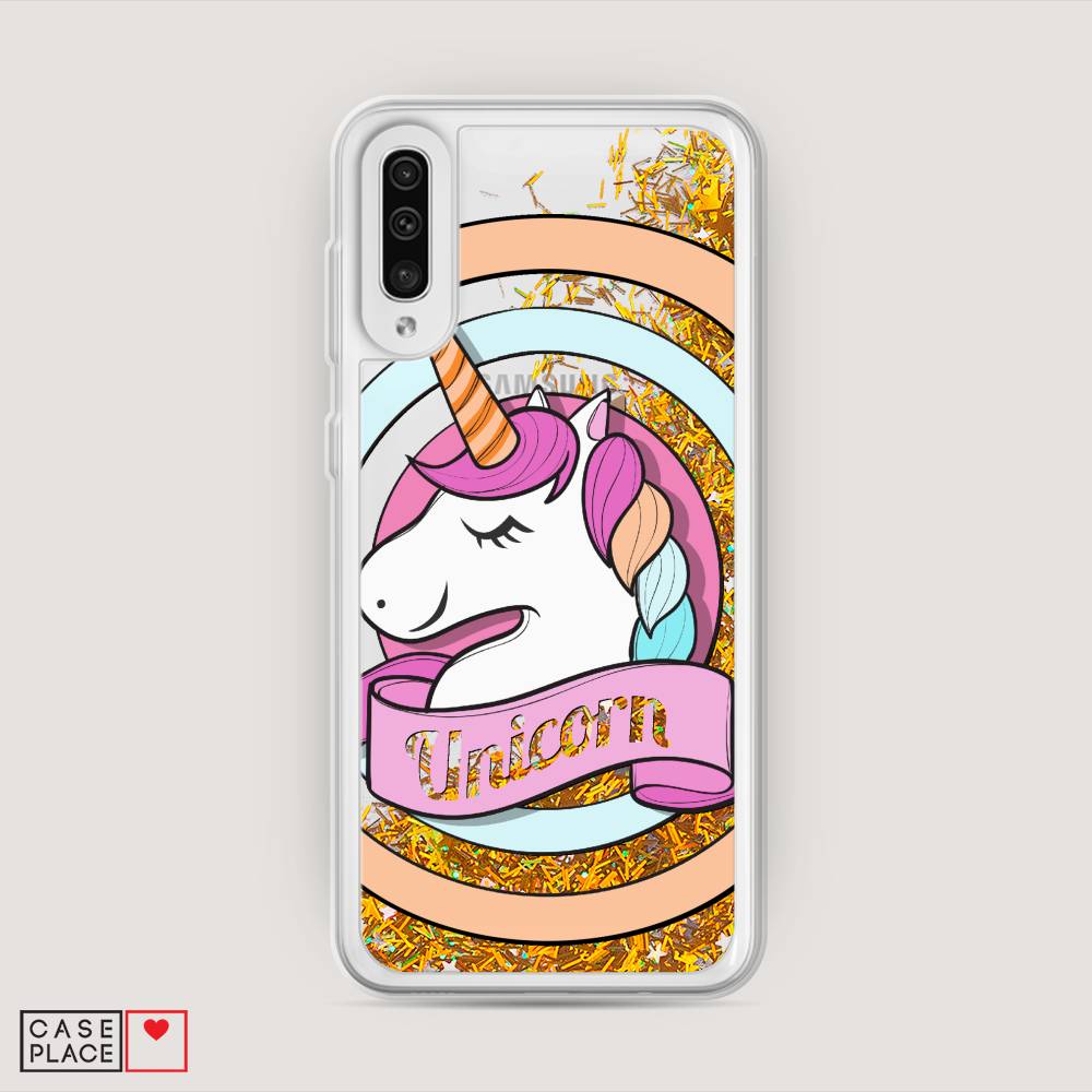 

Жидкий чехол с блестками "Unicorn зефирный" на Samsung Galaxy A50, 27790-1