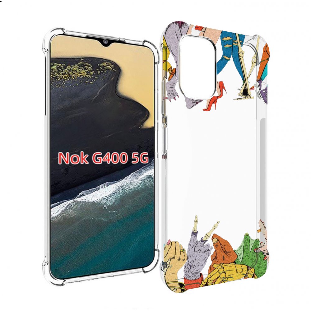 

Чехол MyPads разные персонажи пальчики для Nokia G400 5G, Прозрачный, Tocco