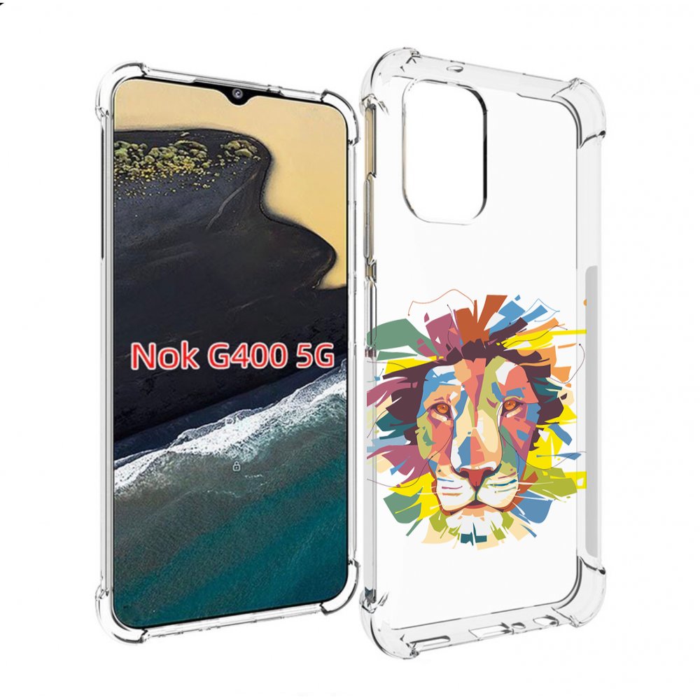 

Чехол MyPads разноцветный-лев детский для Nokia G400 5G, Прозрачный, Tocco