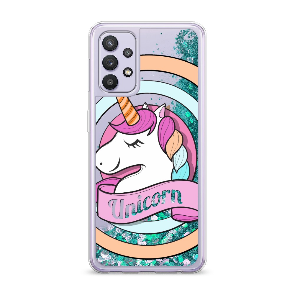 

Жидкий чехол с блестками "Unicorn зефирный" на Samsung Galaxy A32, 2102095-1