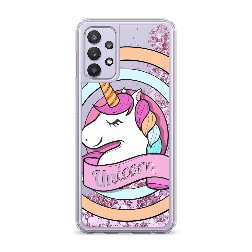 

Жидкий чехол с блестками "Unicorn зефирный" на Samsung Galaxy A32