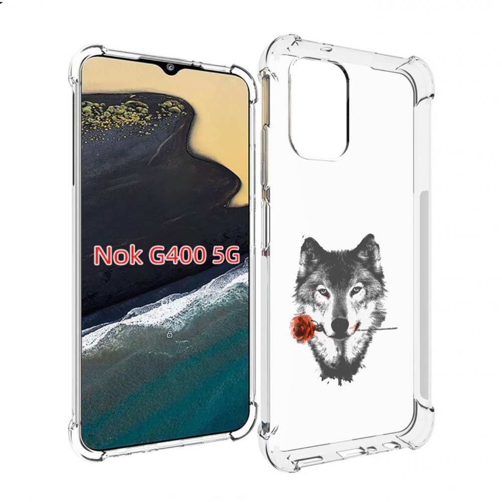 

Чехол MyPads волк с розой для Nokia G400 5G, Прозрачный, Tocco