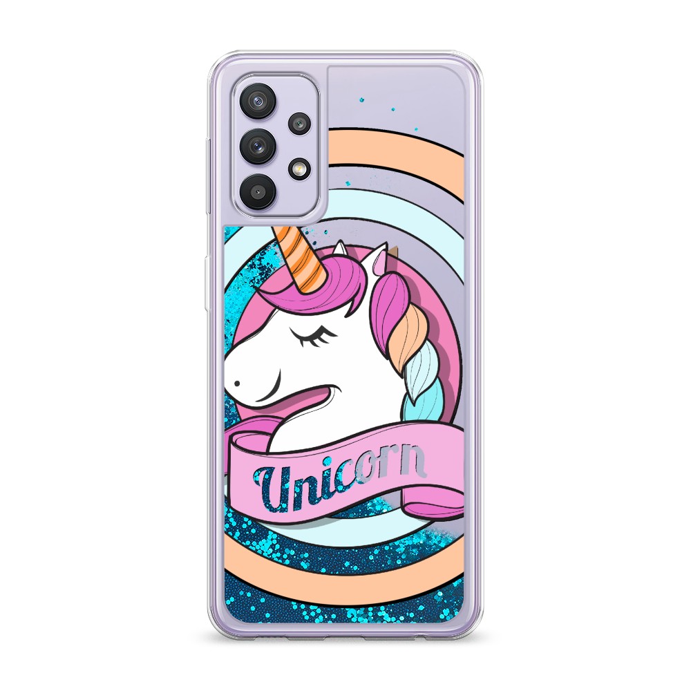 

Жидкий чехол с блестками "Unicorn зефирный" на Samsung Galaxy A32, 2102093-1