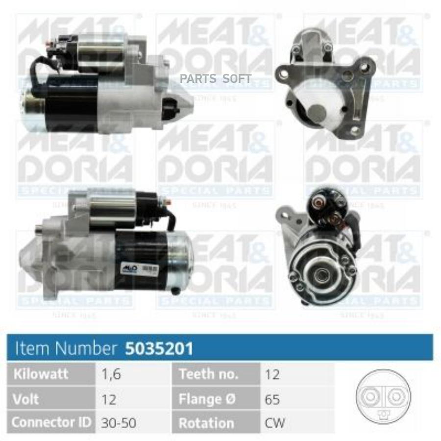 

MEAT&DORIA Стартер 12V 1 6KW Renault Kangoo KC01 Megane I 1.6 dCi