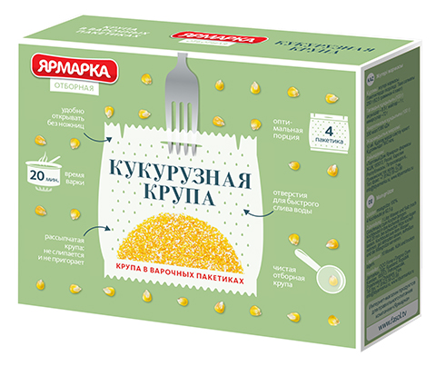 

Крупа кукурузная Ярмарка Отборная в пакетиках для варки 62,5 г x 4 шт