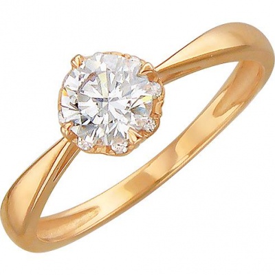 

Кольцо из красного золота с Swarovski/фианитом р. 15,5 Эстет 01К119298, 01К119298
