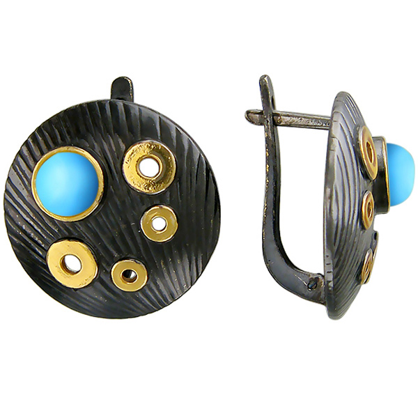 

Серьги женские из серебра Эстет 51С451338ПЧ, бирюза, 51С451338ПЧ