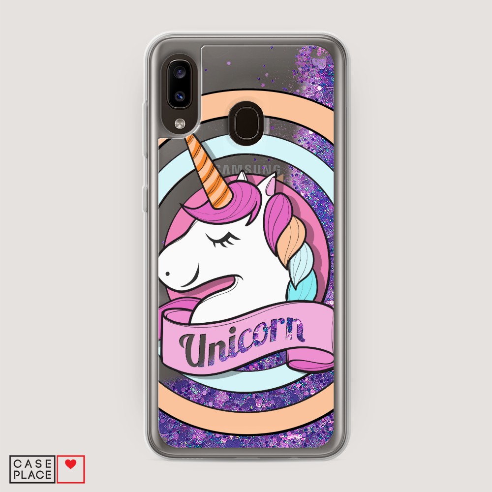 

Жидкий чехол с блестками "Unicorn зефирный" на Samsung Galaxy A30, 27592-1