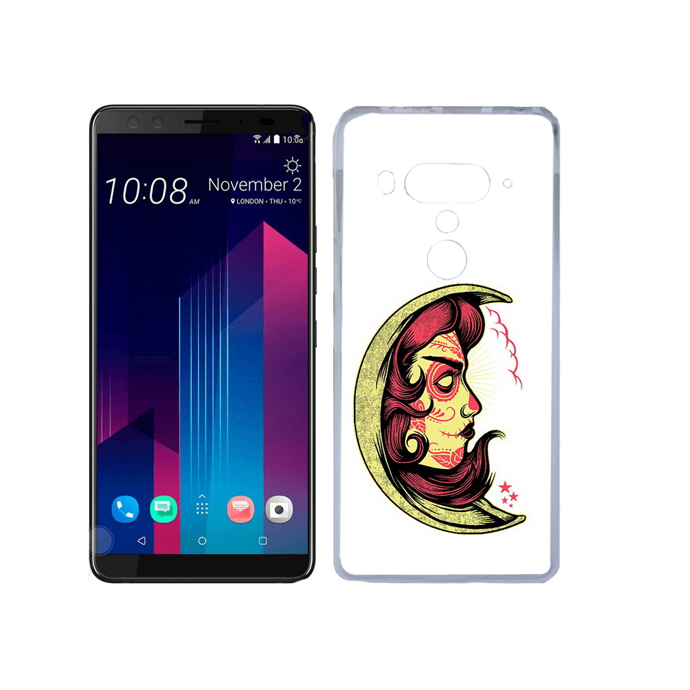 

Чехол MyPads Tocco для HTC U12+ желтый полумесяц с лицом девушки, Прозрачный, Tocco