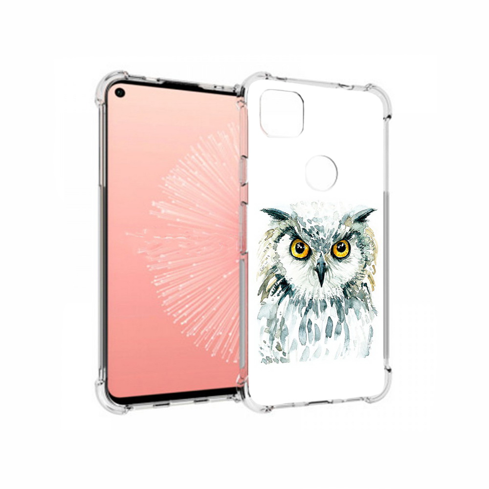

Чехол MyPads Tocco для Google Pixel 4A Серьезная сова, Прозрачный, Tocco