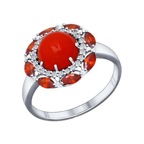 

Кольцо из серебра с кораллом р. 18 SOKOLOV 94011849, 94011849
