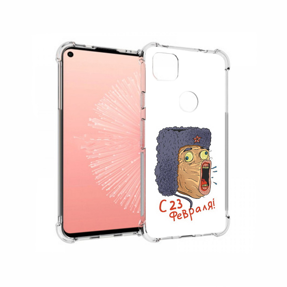 

Чехол MyPads Tocco для Google Pixel 4A 23 февраля смешная эмоция, Прозрачный, Tocco