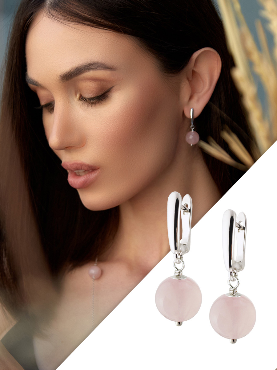 

Серьги подвески из бижутерного сплава Alerie-Accessories A-E175, кварц, A-E175