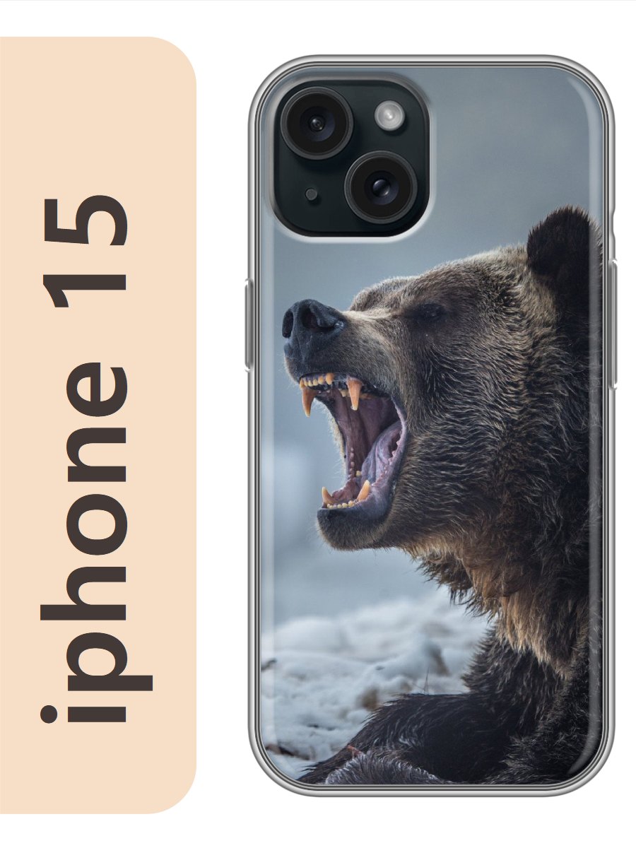 

Чехол на Apple Iphone 15 медведь 844, Прозрачный, Iph15zhiv