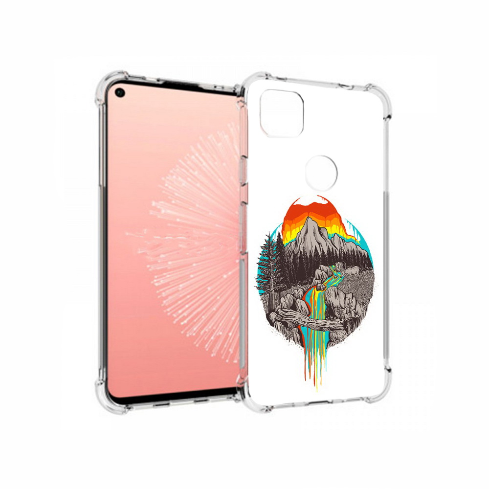 

Чехол MyPads Tocco для Google Pixel 4A Радужный водопад, Прозрачный, Tocco