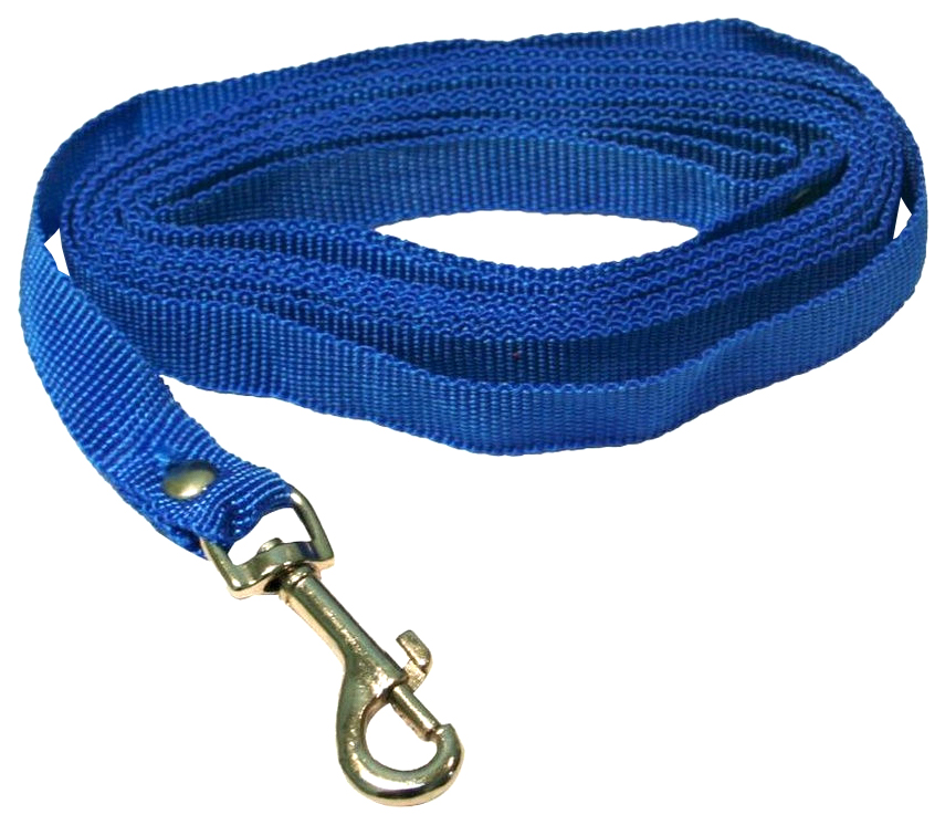 фото Поводок zooexpress капроновый узкий синий для собак 15 мм х1,5 м