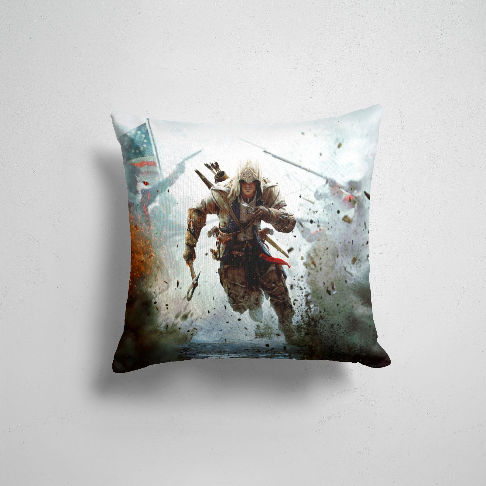 

Подушка декоративная 45х45см Геймерам ASSASSINS CREED Assassins Creed 3, Разноцветный