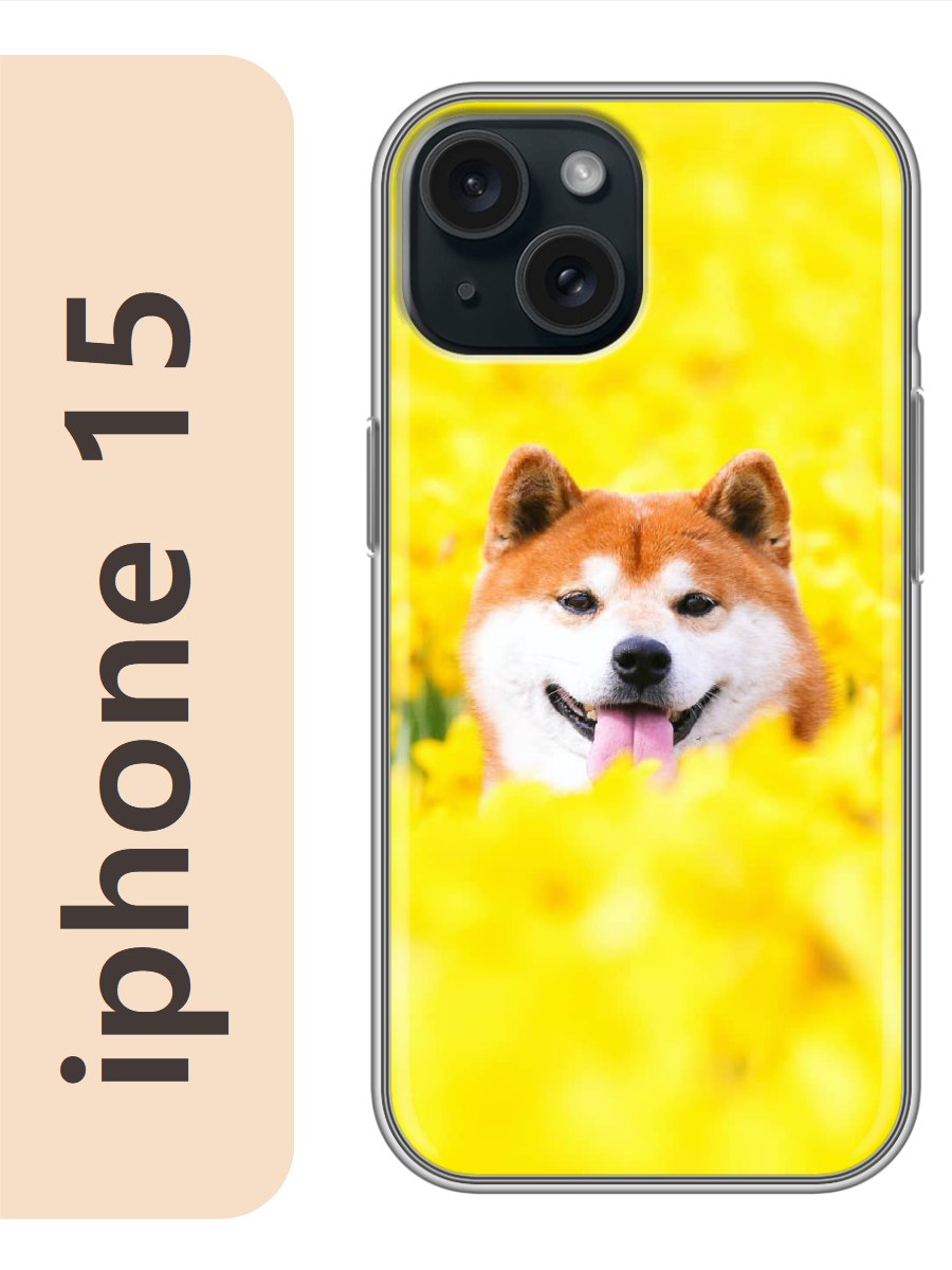 

Чехол на Apple Iphone 15 акита в цветах 814, Прозрачный, Iph15dogs
