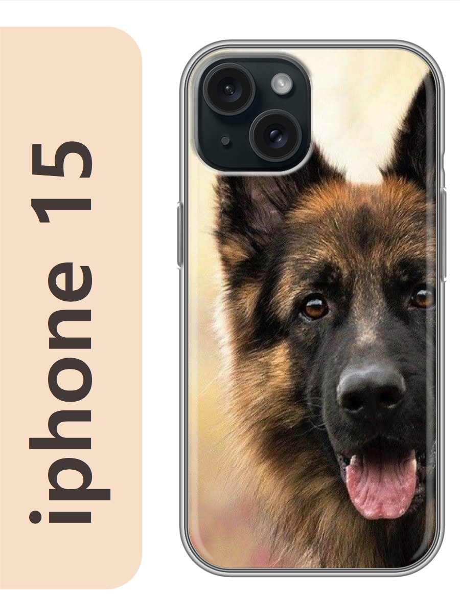 

Чехол на Apple Iphone 15 овчарка 811, Прозрачный, Iph15dogs