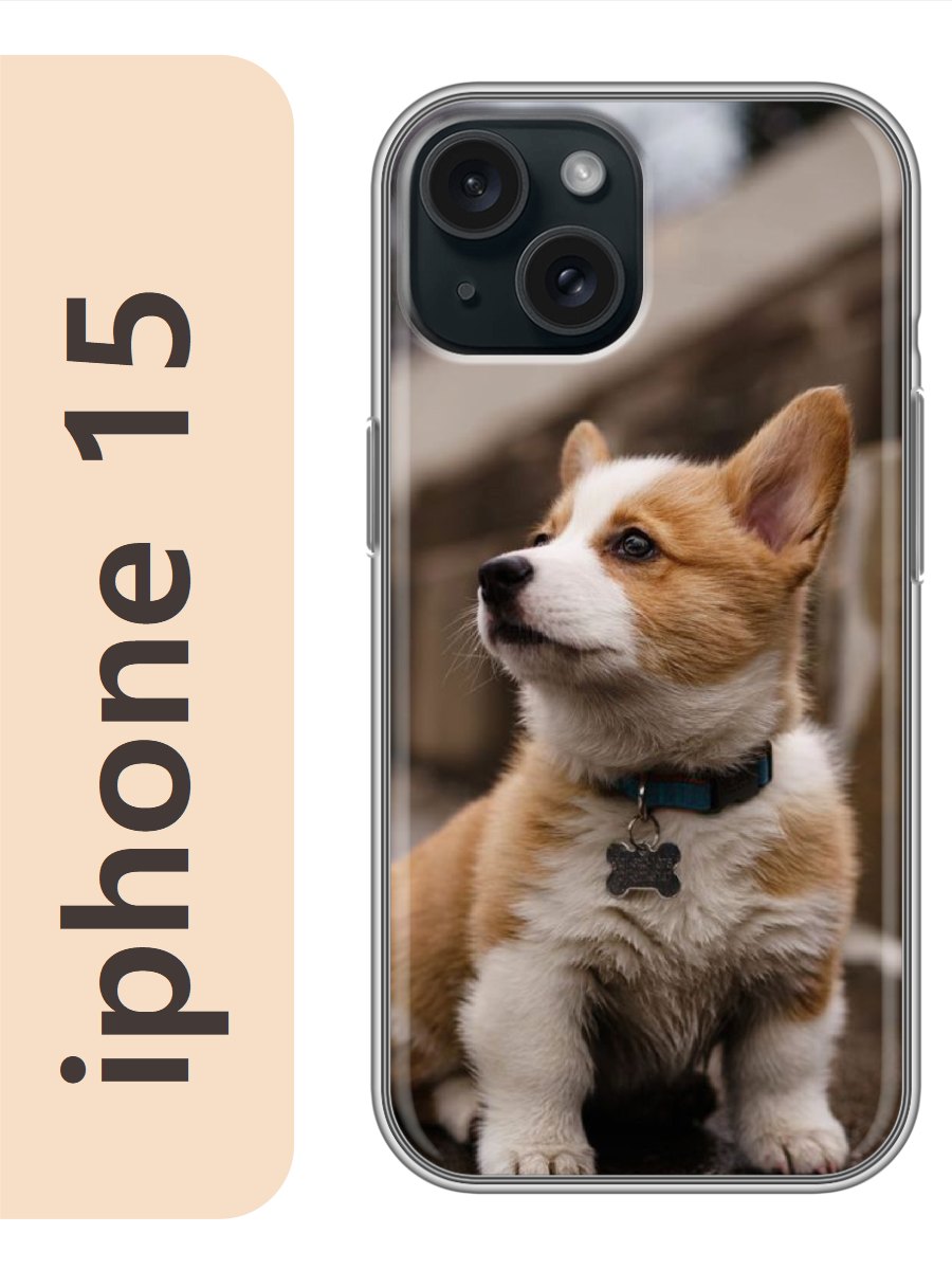 

Чехол на Apple Iphone 15 корги щенок 808, Прозрачный, Iph15dogs