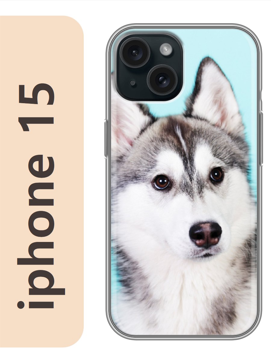 

Чехол на Apple Iphone 15 хаски щенок 805, Iph15dogs